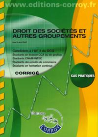 DROIT DES SOCIETES ET AUTRES GROUPEMENTS CORRIGE - CANDIDATSA L'UE 2 DU DCG (POC