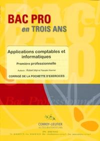 Applications comptables et informatiques - Corrigé de la pochette d'exercices