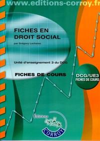 FICHES EN DROIT SOCIAL. UNITE D'ENSEIGNEMENT 3 DU DCG. FICHES DE COURS (POCHETTE