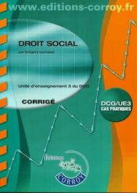 DROIT SOCIAL CORRIGE - UNITE D'ENSEIGNEMENT 3 DU DCG (POCHETTE)