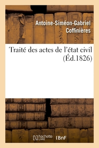 TRAITE DES ACTES DE L'ETAT CIVIL