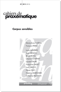 Cahiers de praxématique n° 59 Corpus sensibles