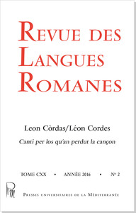 Revue des Langues Romanes Tome 120 n° 2