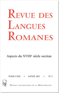 Revue des Langues Romanes Tome 119 n° 2