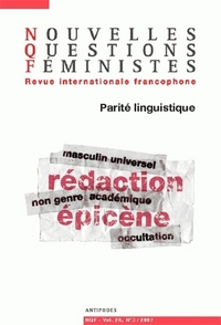 NOUVELLES QUESTIONS FEMINISTES, VOL. 26(3)/2007. PARITE LINGUISTIQUE