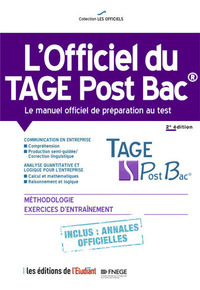 l'Officiel du Tage Post Bac - Le manuel officiel de préparation au test 2e édition