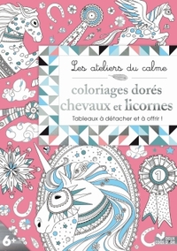 Coloriages dorés - Chevaux et licornes