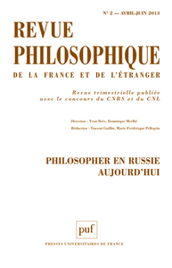 Revue philosophique 2013, t. 138 (2)