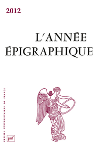 L'Année épigraphique, vol. 2012