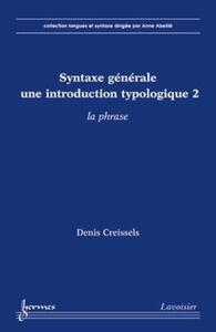 Syntaxe générale, une introduction typologique 2 : la phrase