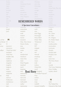 Roni Horn Remembered Words A Specimen Concordance /anglais