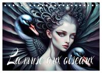 La muse aux oiseaux (Calendrier de bureau 2026 DIN A5 vertical), CALVENDO calendrier mensuel