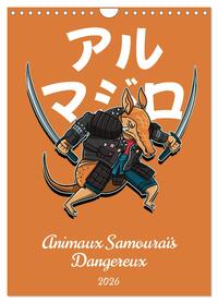 Animaux Samouraïs Dangereux (Calendrier mural 2026 DIN A4 horizontal), CALVENDO calendrier mensuel