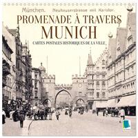 Promenade à travers Munich : Cartes postales historiques de la ville (Calendrier mural carré 2026 30x30 cm) Calendrier double avec une page pour vos prises de notes