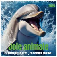 Joie animale - Une année de sourires et d'énergie positive (Calendrier mural carré 2026 30x30 cm) Calendrier double avec une page pour vos prises de notes