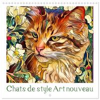 CHATS DE STYLE ART NOUVEAU (CALENDRIER MURAL CARRE 2026 30X30 CM) CALENDRIER DOUBLE AVEC UNE PAGE PO