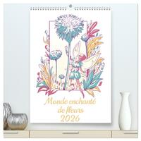 Monde enchanté de fleurs  (Calendrier mural 2026 DIN A2 horizontal) calendrier de bureau