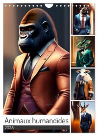 Animaux humanoïdes (Calendrier mural 2026 DIN A4 horizontal), CALVENDO calendrier mensuel