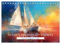 Scènes épiques de voiliers (Calendrier de bureau 2026 DIN A5 vertical), CALVENDO calendrier mensuel
