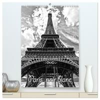 Paris noir blanc  (Calendrier mural 2026 DIN A2 horizontal) calendrier de bureau