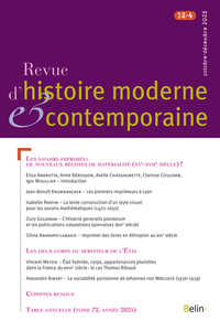 Revue d'histoire moderne et contemporaine n° 72-4 (octobre-décembre 2025)