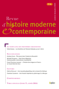 Revue d'histoire moderne et contemporaine n° 71-4 (octobre-décembre 2024)