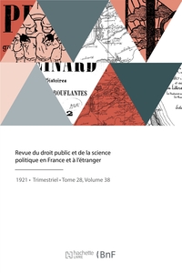 REVUE DU DROIT PUBLIC ET DE LA SCIENCE POLITIQUE EN FRANCE ET A L'ETRANGER