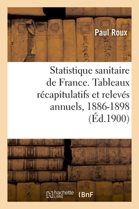 STATISTIQUE SANITAIRE DES VILLES DE FRANCE. TABLEAUX RECAPITULATIFS ET RELEVES ANNUELS, 1886-1898 -