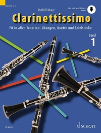 CLARINETTISSIMO - FIT IN ALLEN TONARTEN: UBUNGEN, DUETTE UND SPIELSTUCKE. 1-2 CLARINETS.