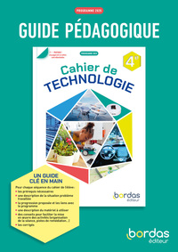 Technologie 4e, Guide pédagogique du cahier