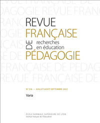 REVUE FRANCAISE DE PEDAGOGIE, N 216/2022. VARIA