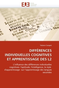 DIFFÉRENCES INDIVIDUELLES COGNITIVES ET APPRENTISSAGE DES L2