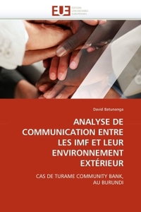 Analyse de communication entre les imf et leur environnement extérieur