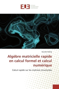 ALGEBRE MATRICIELLE RAPIDE EN CALCUL FORMEL ET CALCUL NUMERIQUE