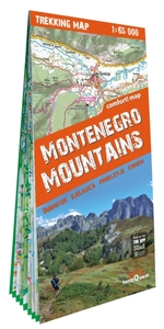 Montagnes du Monténégro. Durmitor, Bjelasica, Prokletije, Komovi 1/65.000 (carte grand format laminé
