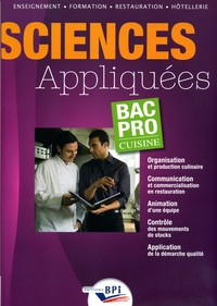 Sciences appliquées  Bac Pro Cuisine, Livre de l'élève