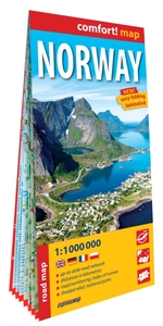 Norvège 1/1.000.000 (carte grand format laminée). Norway - Anglais