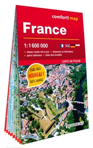 FRANCE 1/1.600.000 (CARTE POCHE FORMAT LAMINEE)