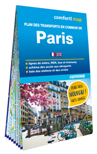 Plan des transports en commun de Paris (carte format poche laminée - plan de ville)