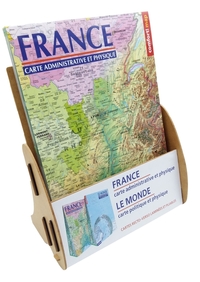 Display 5 × France 1/1.500.000   carte administrative et physique (format XXL, laminée)