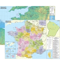 France 1/1.500.000   carte administrative et physique (avec barres alu, 95 × 67 cm)