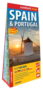 Espagne et Portugal 1/1.100.000 (carte grand format laminée). Spain & Portugal
