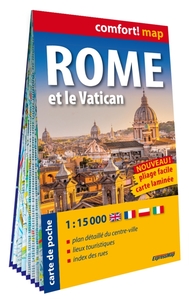 Rome et le Vatican 1/15.000 (carte poche format laminée - plan de ville)