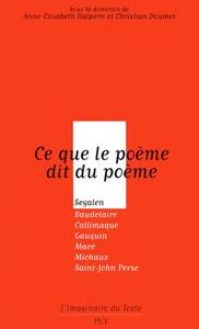 CE QUE LE POEME DIT DU POEME. SEGALEN, BAUDELAIRE, CALLIMAQUE, GAUGUIN, MACE, MI