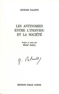 Les Antinomies entre l'individu et la société