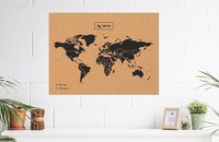 CARTE MY WORLD XL - LIEGE NATUREL NOIR - 91CM X 61CM