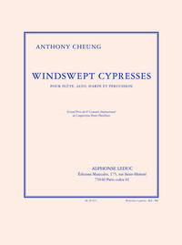 CHEUNG: WINDSWEPT CYPRESSES (9') QUATUOR POUR FLUTE, ALTO, HARPE ET PERCUSSION (PARTITION ET PARTIES