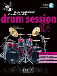 BOURBASQUET: DRUM SESSION 13 29 PIECES POUR BATTERIE (LIVRE + CD) - LE LIVRE