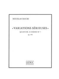BACRI VARIATIONS SERIEUSES OP.101 14' STRING QUARTET BOOK