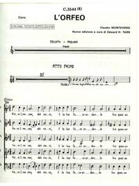 MONTEVERDI ORFEO SATB A CAPPELLA CHORAL CHANT